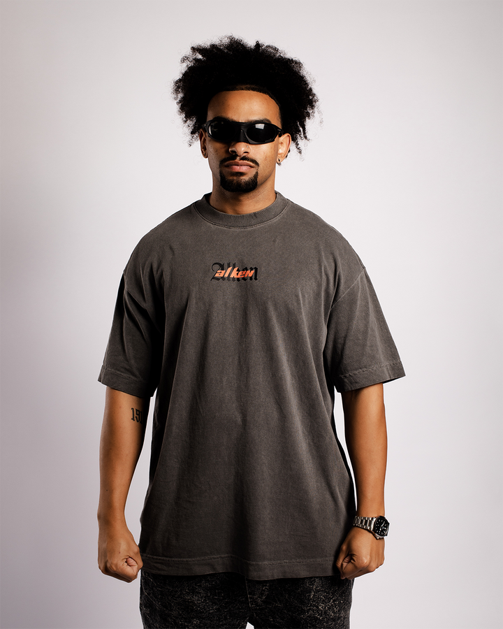 Camiseta Oversized Hagime Chumbo | Algodão 220g Estonado – ALKEN