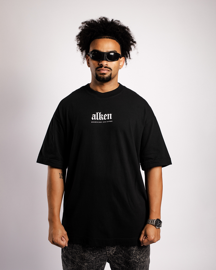 Camiseta Oversized Hagime Preta | Algodão 220g Estonado – ALKEN